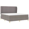 vidaXL Boxspringbett mit Matratze Dunkelgrau 90x190 cm Taupe Stoff