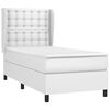 vidaXL Boxspringbett mit Matratze Wei&szlig; 90x200 cm Kunstleder