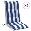 vidaXL Hochlehner-Auflagen 6 Stk. Blau & Wei&szlig; Gestreift Oxford-Gewebe