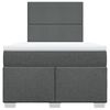 vidaXL Boxspringbett mit Matratze Dunkelgrau 120x200 cm Stoff