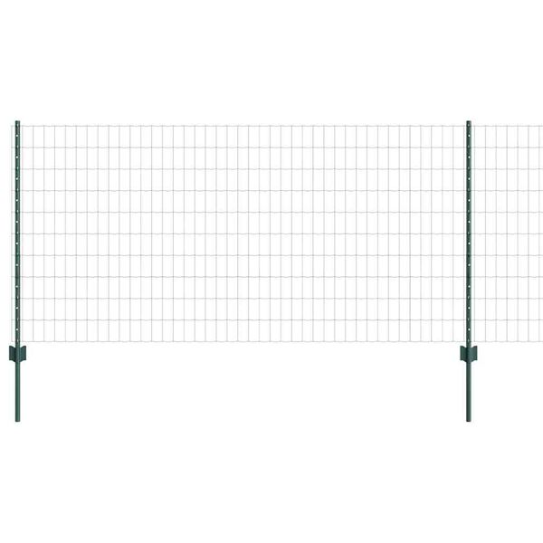 vidaXL Zaun mit Pfosten Gr&uuml;n 1 x 25 m Stahl und PVC