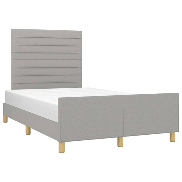 vidaXL Bettgestell ohne Matratze Hellgrau 120x200 cm Stoff