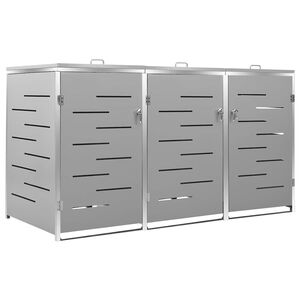 vidaXL M&uuml;lltonnenbox f&uuml;r 3 Tonnen 207x77,5x115 cm Edelstahl