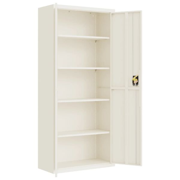 vidaXL Aktenschrank Wei&szlig; 90x40x200 cm Stahl