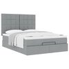 vidaXL Ottoman-Bett mit Matratze Hellgrau 140x200 cm Stoff