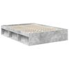 vidaXL Bettrahmen Beton Grau 135 x 190 cm Massives Kiefernholz