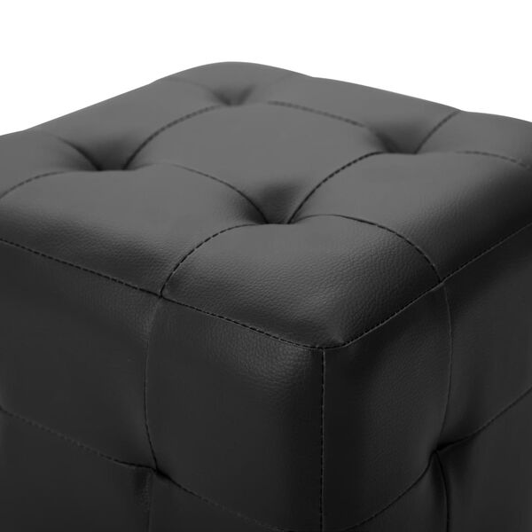 vidaXL Pouf 2 Stk. Schwarz 30x30x30 cm Kunstleder