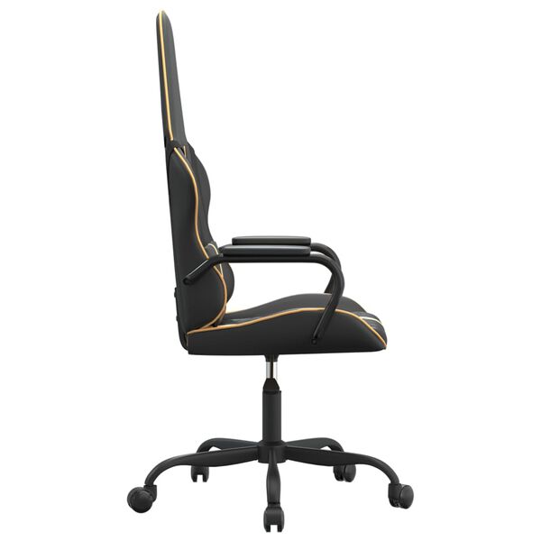 vidaXL Gaming-Stuhl Schwarz und Golden Kunstleder