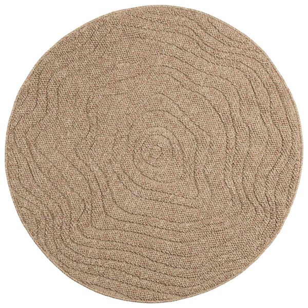 vidaXL Bereichsteppiche Rund Moir&eacute; Natur &Oslash; 120 CM