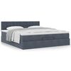 vidaXL Ottoman-Bett mit Matratze Dunkelgrau 200x200 cm Samt