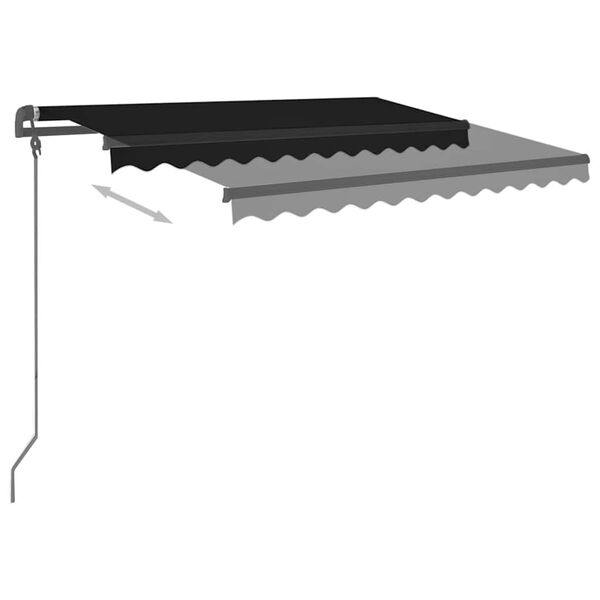 vidaXL Markise Manuell Einziehbar mit Pfosten 3,5x2,5 m Anthrazit