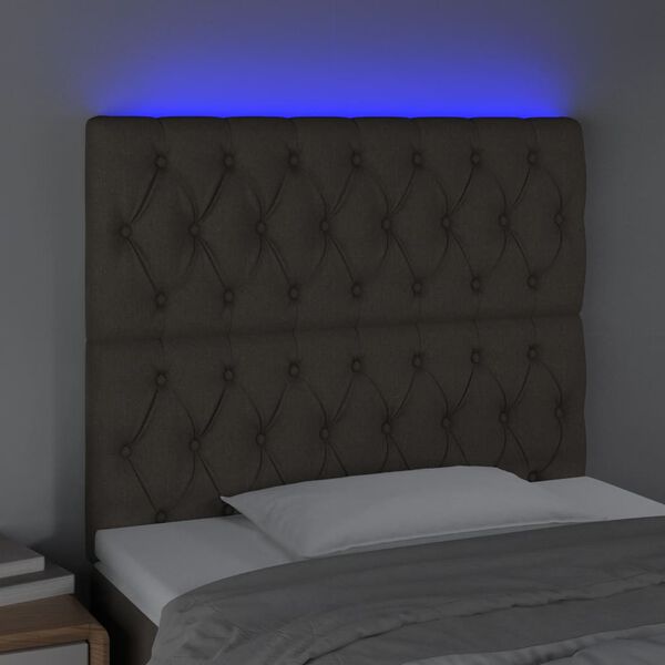 vidaXL LED Kopfteil Taupe 90x7x118/128 cm Stoff
