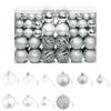 vidaXL 100-tlg. Weihnachtskugel-Set 3/4/6 cm Silbern