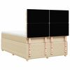 vidaXL Boxspringbett mit Matratze Creme 160x200 cm Stoff