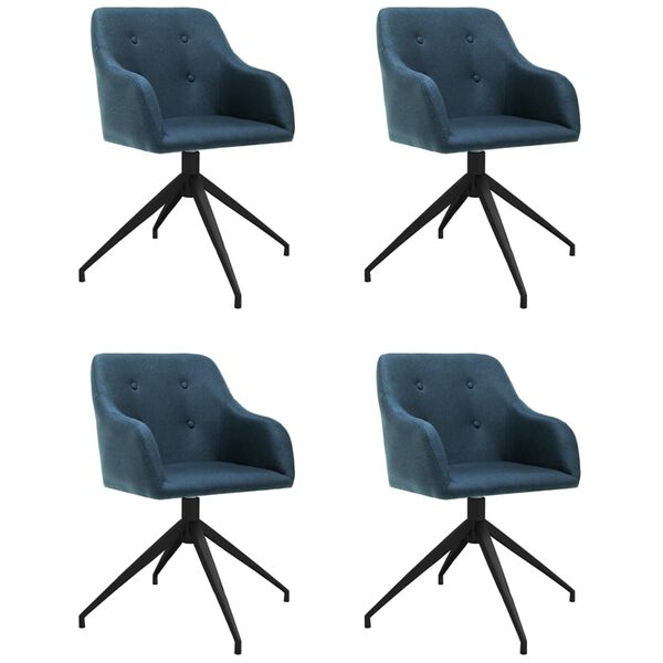vidaXL Esszimmerst&uuml;hle 4 Stk. Drehbar Blau Stoff