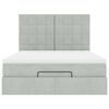 vidaXL Ottoman-Bett mit Matratzen Hellgrau 140x190 cm Samt