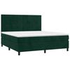 vidaXL Boxspringbett mit Matratze & LED Dunkelgr&uuml;n 180x200 cm Samt