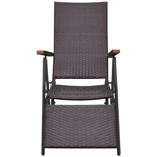 vidaXL Liegestuhl Poly Rattan Braun