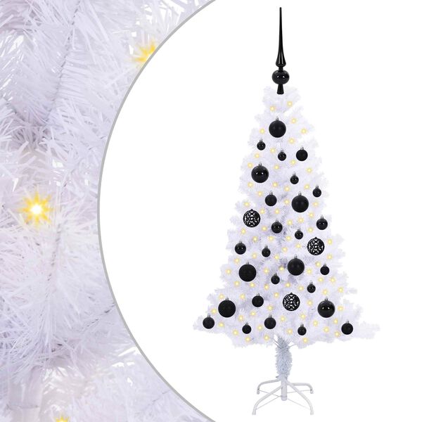 vidaXL K&uuml;nstlicher Weihnachtsbaum Wei&szlig; 120 cm PVC und Stahl