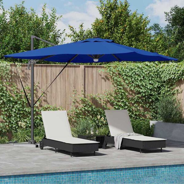 vidaXL Roma Parasol Blau 286 x 284 x 270 cm Aluminium und Polyester