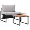 vidaXL Garten-Sofa-Set 2 pcs Hellgrau Stahl