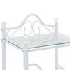 vidaXL Nachttisch Stahl und Hartglas 45x30,5x60 cm Wei&szlig;