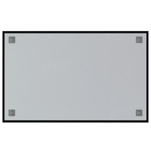 vidaXL Magnettafel Wandmontage Schwarz 80x50 cm Hartglas