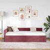 vidaXL Eckbettgestell mit Kopfteil Weinrot 90 cm x 200 cm Samt