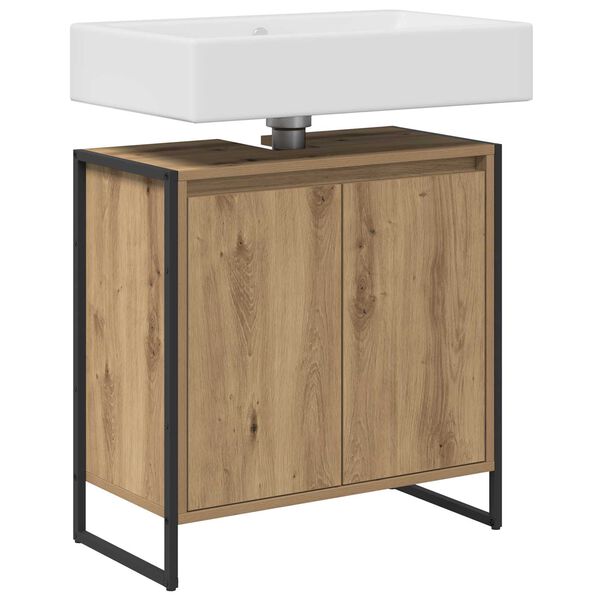 vidaXL Badezimmerschrank mit T&uuml;r Kunsthandwerk Eiche 60 x 30 x 60 cm