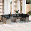 vidaXL Gartensofa-set mit Kissen 11 pcs Hellgrau Poly-Rattan