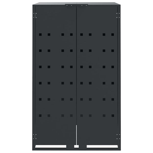 vidaXL M&uuml;lltonnenbox f&uuml;r Einzeltonne Anthrazit 69x79x117 cm Stahl