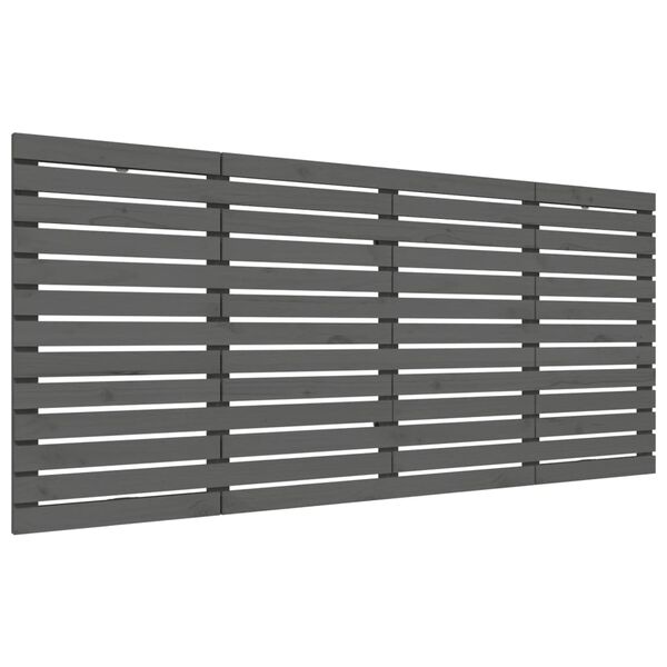 vidaXL Wand-Kopfteil Grau 206x3x91,5 cm Massivholz Kiefer