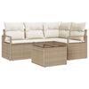 vidaXL Sofa Set 5 stk. Beige und Creme Poly-Rattan