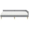 vidaXL Eckbettgestell mit Matratze mit Matratze 2 pcs Hellgrau Stoff