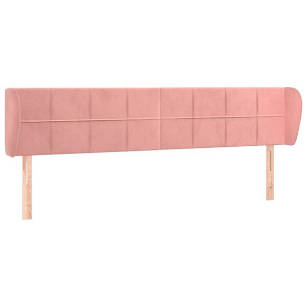 vidaXL Kopfteil mit Ohren Rosa 163x23x78/88 cm Samt