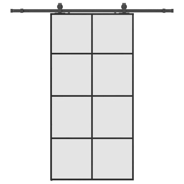 vidaXL Schiebet&uuml;r mit Beschlag Schwarz 102,5x205 cm ESG-Glas