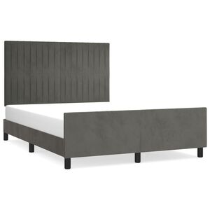 vidaXL Bettgestell ohne Matratze Dunkelgrau 140x190 cm Samt
