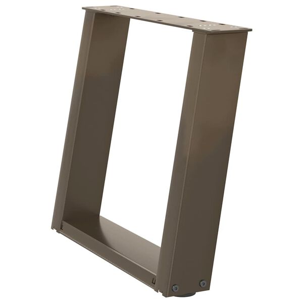 vidaXL Couchtischbeine U-Form 2 Stk. Naturstahl 50x(42-43) cm Stahl