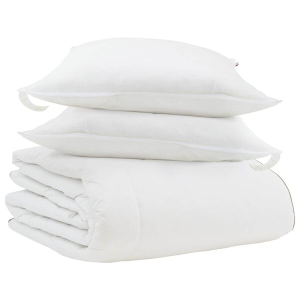 vidaXL Winterbettdecke mit Kissen 3 pcs Wei&szlig; Daunenfeder