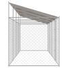 vidaXL Hundek&auml;fig mit Dach Silber 800 x 200 x 256 cm Stahl und PE