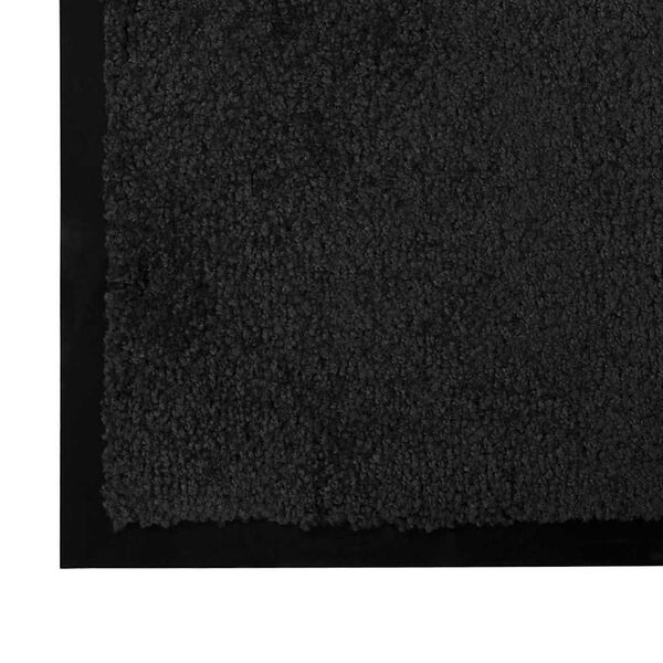 vidaXL Fu&szlig;matte Schwarz 120 x 80 x 1,2 cm Teddystoff