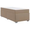 vidaXL Bettrahmen mit Matratze Cappuccino 90 x 200 cm Stoff