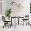 vidaXL Garten Essgruppe 3 pcs Schwarz Pulverbeschichteter Stahl