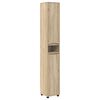 vidaXL Badezimmerm&ouml;bel-Set mit Regal 4 pcs Sonoma-Eiche Holzwerkstoff