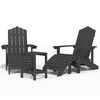vidaXL Adirondack-Gartenst&uuml;hle mit Hocker & Tisch HDPE Anthrazit