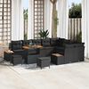 vidaXL Gartensofa-set 12 pcs Schwarz Poly-Rattan