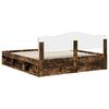 vidaXL Bettrahmen Ger&auml;ucherte Eiche 200 x 200 cm Massives Kiefernholz