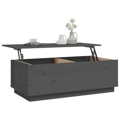 vidaXL Couchtisch Grau 100x50x35 cm Massivholz Kiefer