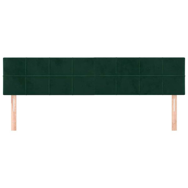vidaXL Kopfteile 2 Stk. Dunkelgr&uuml;n 100x5x78/88 cm Samt