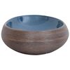 vidaXL Aufsatzwaschbecken Braun und Blau Oval 59x40x15 cm Keramik